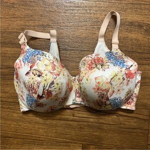 Cacique spring floral balconette bra SZ 38F EUC